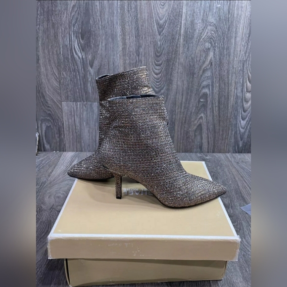 NEW Michael Kors MK Katerina Embellished Glitter Ankle Boot Black/Bronze 6.5 - Picture 9 of 12